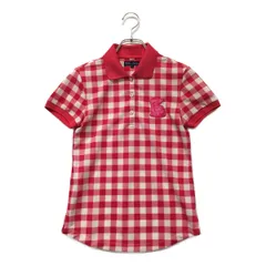 中古 レディース 23区ゴルフ 23区GOLF 半袖ポロシャツ 0(S) ピンク×白 チェック