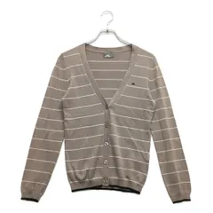 中古 レディース ジェイリンドバーグ J.LINDEBERG カーディガン S ベージュ 長袖Vネック ニット ボーダー