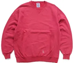 90s USA製 RUSSELLラッセル 無地 前V スウェット ワインレッド フェード M★ブランク オールド ビンテージ クルーネック ガゼット