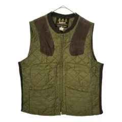 80年代 イングランド製 Barbour バブアー キルティングベスト 大きいサイズ グリーン(メンズ XXL)中古 古着 X3069
