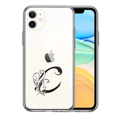 iPhone11 ケース クリア アルファベット 【C】 スマホケース 側面ソフト 背面ハード ハイブリッド 