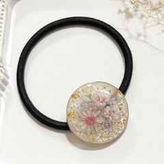 SALE☆レジン ヘアゴム 六角形 ドライフラワー ピンク - メルカリ
