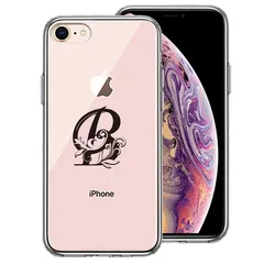iPhone8 ケース クリア アルファベット 【B】 スマホケース 側面ソフト 背面ハード ハイブリッド 