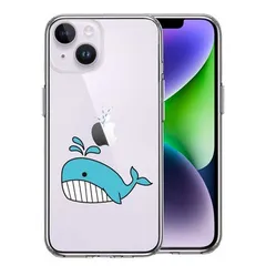 iPhone14Plus ケース クリア 鯨 クジラ スマホケース 側面ソフト 背面ハード ハイブリッド 