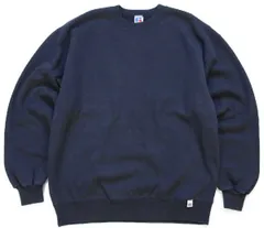 90s USA製 RUSSELLラッセル 無地 前V スウェット 黒 L★ブランク オールド ビンテージ クルーネック ガゼット ブラック フェード