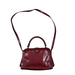  GOLD-PFEIL（ゴールドファイル） ヴィンテージバック カーフレザー バーガンディー 2way がま口 レトロ 古着女子 ドイツブランド【DD133】