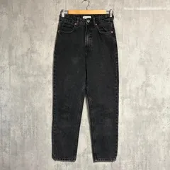 美品 ZARA ザラ デニム パンツ ジーンズ ブラック 黒 36 9号 Mサイズ レディース マムフィット ハイウエスト テーパード スリム ストリート モード 韓国系 完売品 着痩せ スキニー 美脚  匿名配送 送料無料 【即購入OK】