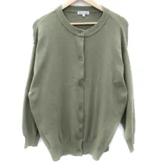 グローバルワーク GLOBAL WORK ニットカーディガン ミドル丈 L 緑 グリーン /SM25