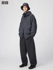L UNIQLO U ブラッシュド スウェット ワイド パンツ DARK GRAY