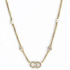 クリスチャンディオール N1033CDLCY クレール ディー リュヌ CLAIR D LUNE CDロゴ パール ラインストーン ゴールド ネックレス ペンダント 箱付 Christian Dior（新品・未使用品）