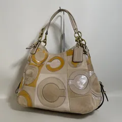 2602-14｜コーチ オプアート ハンドバッグ ピンクベージュ