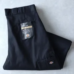 ■デッドストック古着 Dickies ディッキーズ 85283BK ダブルニーワークパンツ LOOSE FIT ワイドストレート 黒 W38L32【D1703】