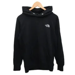 ザノースフェイス THE NORTH FACE NT12141 スクエアロゴフーディー スウェット プルオーバー パーカー 黒 ブラック 約M ■IBO90