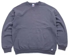 90s メキシコ製 RUSSELLラッセル 無地 前V スウェット ネイビーグレー XXL★特大 ブランク オールド ビンテージ フェード ビッグサイズ