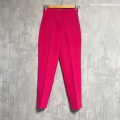 ZARA ザラ ハイウエスト テーパードパンツ XS ピンク マゼンタ ショッキングピンク スラックス カラーパンツ 美脚 脚長 センタープレス モード 綺麗め オフィスカジュアル 春 夏 秋 冬 Y2K レディース