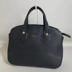 2602-43｜美品｜フルラ ハンドバッグ レザー ブラック