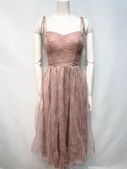 2239 DEA by ROBE de  FLEURS ディアバイローブドフルール　キャバクラ　ドレス　チュール　チェック　キャミストラップ　ロング　ゴールド金具　キャバドレス　S