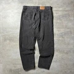 95s Levi's 550 リラックス フィット ジーンズ ブラックデニム　40×32 ボタン裏977 フェード