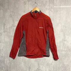 モンベル【M】ウインドブラストジャケット レッド 1103219｜mont-bell ウインドブレーカー ナイロンパーカー マウンテンパーカー 赤×グレー 軽量 登山 アウトドア キャンプ ランニング 訳あり 破れあり 穴あき リペア用