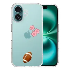 iPhone16 ケース クリア ラグビー 桜 さくら スマホケース 側面ソフト 背面ハード ハイブリッド 