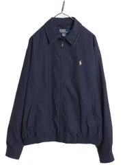 【お得なクーポン配布中!】 90s ポロ ラルフローレン スイングトップ ジャケット メンズ L / 古着 オールド スムース 素材 ブルゾン フルジップ ワンポイント ネイビー
