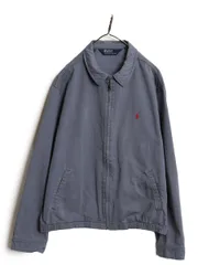 【お得なクーポン配布中!】 90s ポロ ラルフローレン スイングトップ ジャケット メンズ XL 古着 オールド コットン ブルゾン ワンポイント 大きいサイズ 淡い ブルー