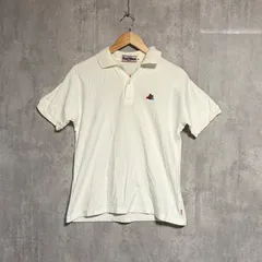 激レア 90s オールドミキハウス ポロシャツ M 白 バックロゴ 刺繍 ゆるだぼ レトロ ビンテージ MIKIHOUSE MEN'S 鹿の子 半袖 カットソー メンズ 古着 ストリート Y2K 80s 希少 日本製 当時物 ホワイト