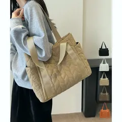 【送料無料】キルティングトートバッグ 韓国風鞄 軽量