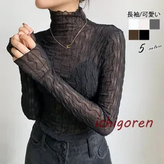 【送料無料】トップス レディース ハイネック レイヤード インナー 重ね着 韓国ファッション レース Ｔシャツ 薄手 細身