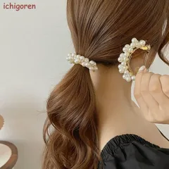 【送料無料】バレッタ 小さめ 韓国 パール ヘアアクセサリー かわいい シンプル 韓国ファッション ホワイト ゴールド