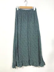 LOWRYS FARM ローリーズファーム 小花柄 裾フリル ロング スカート sizeF/緑 ■■レディース