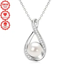 9mm淡水ブレッドビーズ モアッサナイトインフィニティペンダントネックレス　 ■2141