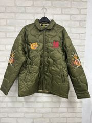 希少】世田谷線スカジャン リバーシブル グリーン ベロア スカジャン
