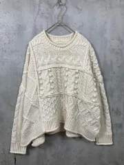 KBF ケービーエフ アーバンリサーチ KB86-22J070 ケーブルパッチワーク ニット セーター sizeONE/オフホワイト ■■レディース
