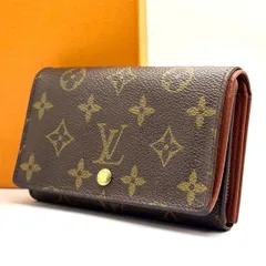 【知る人が戻る名作】　Louis Vuitton　二つ折り財布 モノグラム ポルトモネビエ トレゾール L字ファスナー M61730　ブラウン