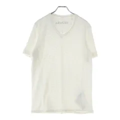 NO BRAND (ノーブランド) パイル生地 Uネック半袖カットソー ホワイト