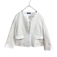 NEWYORKER ノーカラージャケット 11AR ツイード風 春夏 ニューヨーカー セレモニー オフィス 上品 羽織り