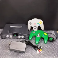 【D8896】ニンテンドー64 本体セット コントローラー2個（グレー＆グリーン）