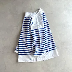 ORCIVAL オーシバル / BOAT NECK L/S P.O. ビッグサイズ ラッセル ボートネック フレンチセーラーTシャツ バスクシャツ / ユニセックス 8 / フランス製 / ホワイト×ロイヤルブルー / カットソー トップス