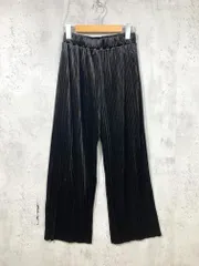 LOWRYS FARM ローリーズファーム ベロア プリーツ ワイド パンツ sizeFS/黒 ■■レディース