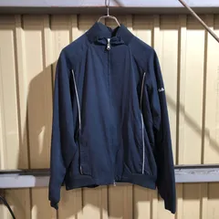 1801 FILA ナイロンジャケット ネイビー M フィラ フルジップ ワンポイント 刺繍ロゴ ダブルジップ  古着卸 アメリカ仕入