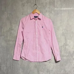 【美品】ポロラルフローレン シャツ サイズ6 ピンク ストライプ カスタムフィット 刺繍ポニー Polo Ralph Lauren ブラウス レディース 定番 王道 人気 希少 完売 オフィスカジュアル 羽織り 春服 コットン 綿100%