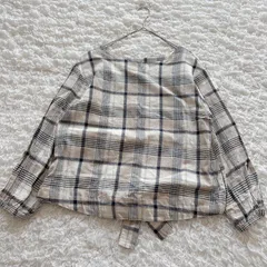 サマンサモスモス　SM2  チェック　春服　春　　プルオーバー　リボン　七分袖　ナチュラル裾リボン前後着プルオーバー