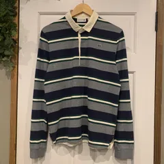 Lacoste ボーダー　長袖ポロ　ラガーシャツ