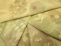 平和屋着物▼中国三大刺繍　スワトウ刺繍　汕頭刺繍　総刺繍　訪問着　雪輪几帳飛鶴花文　暈し染め　正絹　逸品　DABB9615du