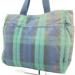 ラルフローレン トートバッグ ブラックウォッチ チェック 緑 紺 肩掛け A4収納可