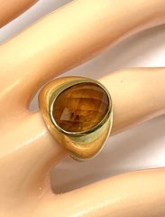 K18 ゴールド カボションカット シトリン リング 13.06g 12号 - メルカリ