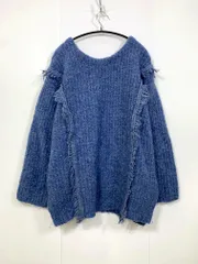 LOWRYS FARM ローリーズファーム LF624128AD 定価6600円 ２ＷＡＹフリンジメランジＬＳ ニット セーター sizeF/青 ◇■レディース