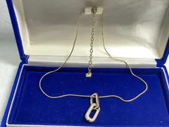 【アクセサリー】Swarovsk スワロフスキー クリスタルオープンリンク ラインストーン ペンダントトップ ネックレス ゴールド