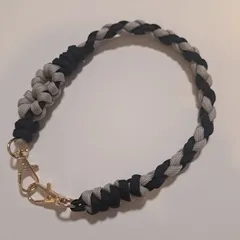 ハンドストラップ パラコード ブラック くすみピンク